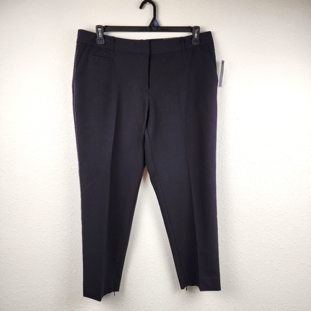 Worthington Modern Fit Slim Leg Black Career Ankle Pants Women's Plus Size 14